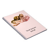 Cat Lying On Books Journal Notizblock (Rechte Seite)