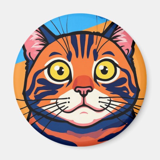 Cat, Mackerel, Domestic cat Magnet (Vorne)