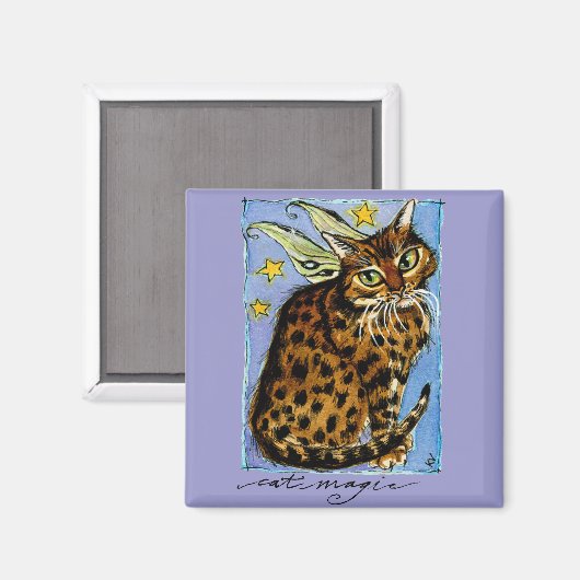 Cat Magic Fantasy Ocicat Magnet (Vorderseite/Rückseite)