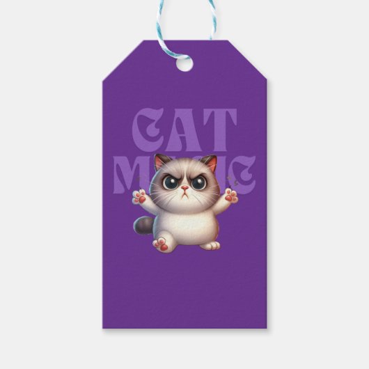 Cat Magic Gift Tag Geschenkanhänger (Vorderseite)