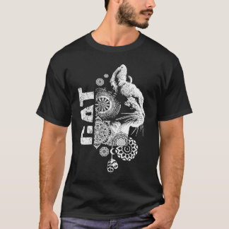 Cat Magic Signs Mandala Abbildung T-Shirt