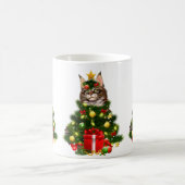 Cat Maine Coon Cat Xmas Tree Lights Cat Lover Ugly Kaffeetasse (Mittel)