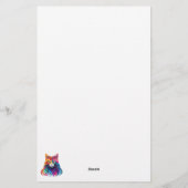 Cat Maine Coon Portrait Rainbow Colors Briefpapier (Rückseite)