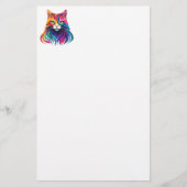 Cat Maine Coon Portrait Rainbow Colors Briefpapier (Vorderseite)