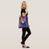 Cat Maine Coon Portrait Rainbow Colors Tasche (Am Model)
