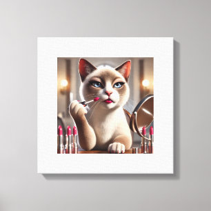 Cat Make Up Artist für Cat Lover Leinwanddruck