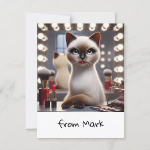 Cat Make up Artist Perfekt für Katzen Liebhaber Postkarte