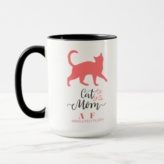 CAT MAMA AF absolut flüssig mit rosa Katze Tasse (Links)