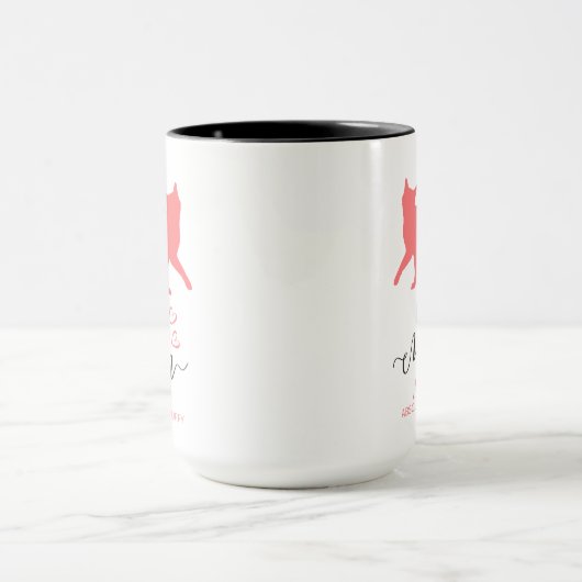 CAT MAMA AF absolut flüssig mit rosa Katze Tasse (Zentrum)