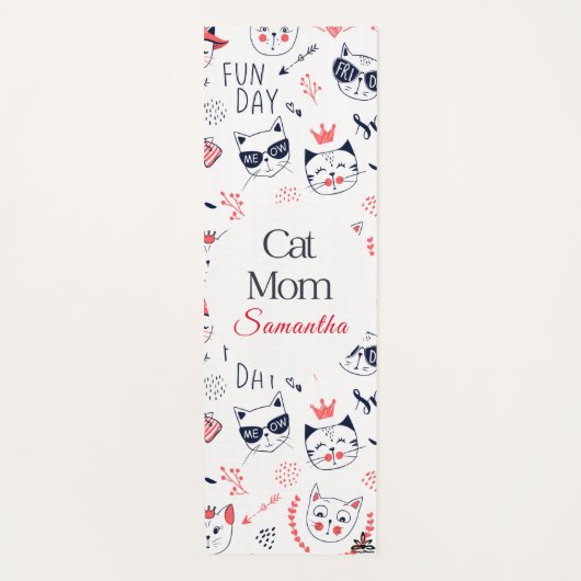 Cat-Mama anpassbar Yogamatte (Vorderseite)