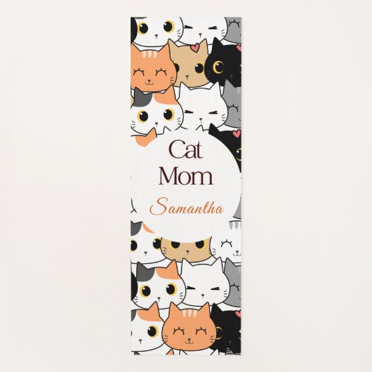 Cat-Mama anpassbar Yogamatte (Vorderseite)