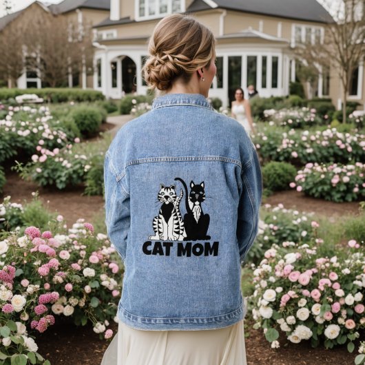 CAT MAMA ART DENIM JEAN JACKET JEANSJACKE (Hochzeit Rückseite)