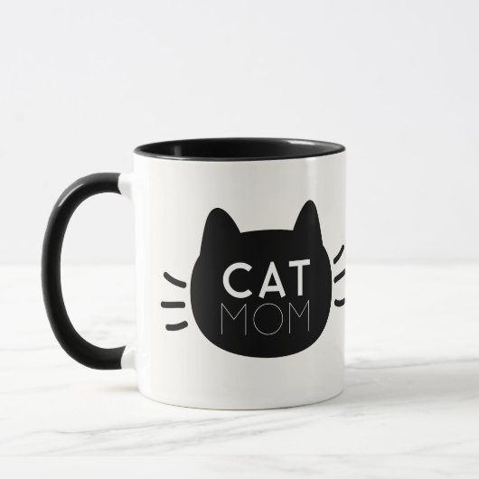 Cat Mama Black Cat Face Foto Tasse (Links)