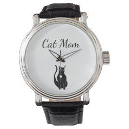 Cat Mama Cartoon Black Niedlich Winking Kitty Zeic Armbanduhr