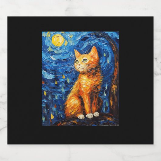 Cat Mama, Cat Vater Schaumweinetikett (Einzelnes Label)