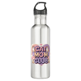 Cat Mama Club - Niedliche Wasserflasche für Katzen Edelstahlflasche