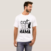 Cat Mama – Cute Kitty Silhouette & Doodle Style T-Shirt (Vorne ganz)