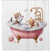 "Cat Mama" Duschvorhang mit Adorable Kittens (Vorderseite)