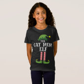 Cat Mama Elf Matching Familienweihnachtsfest Party T-Shirt (Vorne ganz)