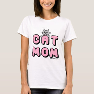 "CAT-MAMA" Fettdruck Rosa T-Shirt