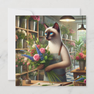 Cat Mama Florist organisiert Blume Feiertagskarte