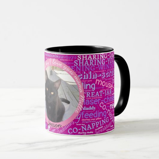 Cat Mama Foto Word Cloud Valentine Tasse (VorderseiteRechts)