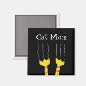 Cat Mama Funny Cat Scratch Whimsical Kitty Magnet (Vorderseite/Rückseite)