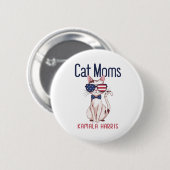 Cat-Mama für Kamala Harris | 2024 Button (Vorne & Hinten)