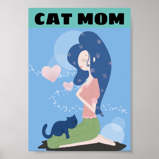 CAT-MAMA FÜR MÄDCHEN UND KATZKUNSTPOSTER POSTER (Vorne)