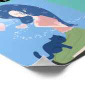 CAT-MAMA FÜR MÄDCHEN UND KATZKUNSTPOSTER POSTER (Ecke)