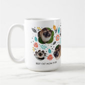 Cat Mama Garden farbenfroh Blumenstrauß Pet Fotola Kaffeetasse (Links)