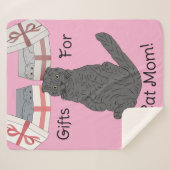 Cat Mama Gifts Sherpa Blanket Sherpadecke (Vorderseite (Horizontal))