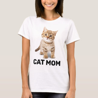 CAT MAMA GINGER KITTEN LADIES T - SHIRT