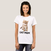 CAT MAMA GINGER KITTEN LADIES T - SHIRT (Vorne ganz)