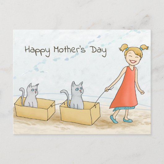 Cat Mama Happy Mother Day Postkarte (Vorderseite)