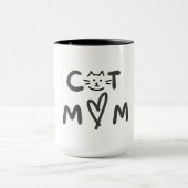 Cat Mama Herzdesign | Minimalistisch Cat Lover Tasse (Zentrum)