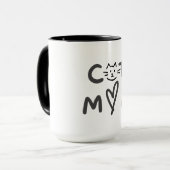 Cat Mama Herzdesign | Minimalistisch Cat Lover Tasse (Vorderseite Links)