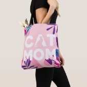 CAT-MAMA, Ihr Foto, rosa Blume und Blätter Tasche (Von Nahem)