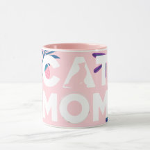 CAT-MAMA, Ihr Foto, Rosa Blume und Blätter Tasse