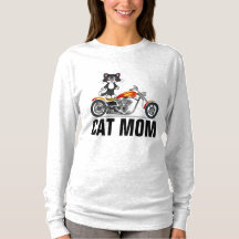 CAT MAMA Ladys Motorradfahrer T - Shirt