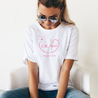 Cat Mama Liebe Form und rosa Einfaches Skript T-Shirt