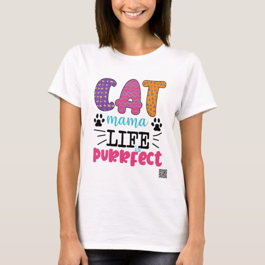 Cat Mama Life ist aufgeräumt T-Shirt (Vorderseite)