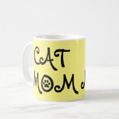CAT-MAMA mit Paw Prints Kaffee-Tasse Kaffeetasse (Vorderseite Links)