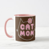 CAT-MAMA mit rosa Blume Tasse (Links)