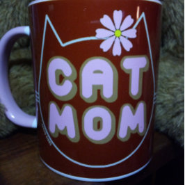 CAT-MAMA mit rosa Blume Tasse