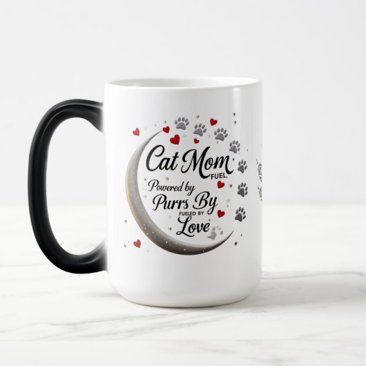 Cat Mama Morphing Tasse - Mondlicht, Paws & Liebe (Links)