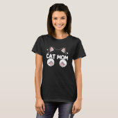 Cat Mama Mutter Neko Lucky Kitten Katze Lover Paws T-Shirt (Vorne ganz)
