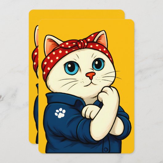 Cat Mama Mütter Tag Einladung (Vorne/Hinten)