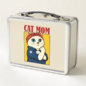 Cat Mama Mütter Tag Metall Brotdose (Rückseite)