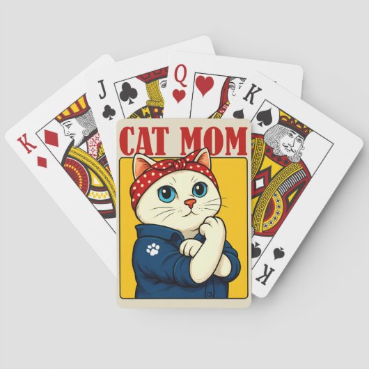 Cat Mama Mütter Tag Spielkarten (Rückseite)